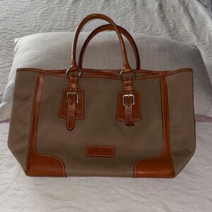 Gently Loved Cabriolet Satchel Canvas & Leather by Dooney & Bourke Silver Hrdwr